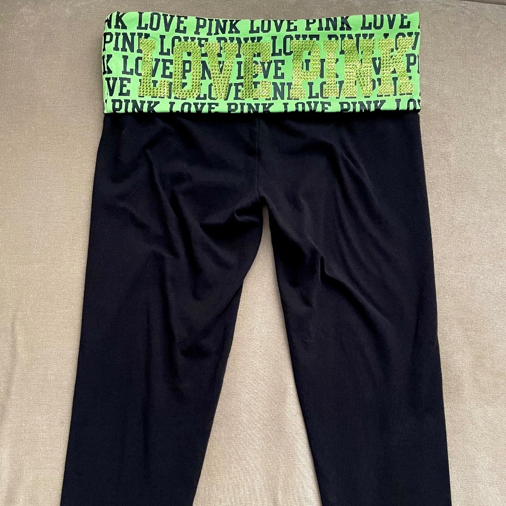PINK Victoria Secret fold over yoga capri size small